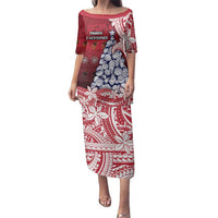 American Samoa Christmas Family Matching Puletasi and Hawaiian Shirt Seashell Xmas Tree Tribal Waves - Polynesian Pride