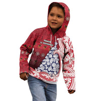 American Samoa Christmas Kid Hoodie Seashell Xmas Tree Tribal Waves - Polynesian Pride