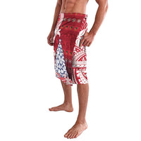 American Samoa Christmas Lavalava Seashell Xmas Tree Tribal Waves - Polynesian Pride