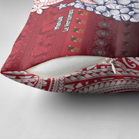 American Samoa Christmas Pillow Cover Seashell Xmas Tree Tribal Waves - Polynesian Pride