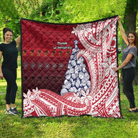 American Samoa Christmas Quilt Seashell Xmas Tree Tribal Waves - Polynesian Pride