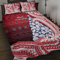 American Samoa Christmas Quilt Bed Set Seashell Xmas Tree Tribal Waves - Polynesian Pride