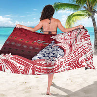 American Samoa Christmas Sarong Seashell Xmas Tree Tribal Waves - Polynesian Pride