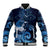 New Zealand Matariki Baseball Jacket Maori Tui Bird Blue Galaxy