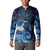New Zealand Matariki Button Sweatshirt Maori Tui Bird Blue Galaxy