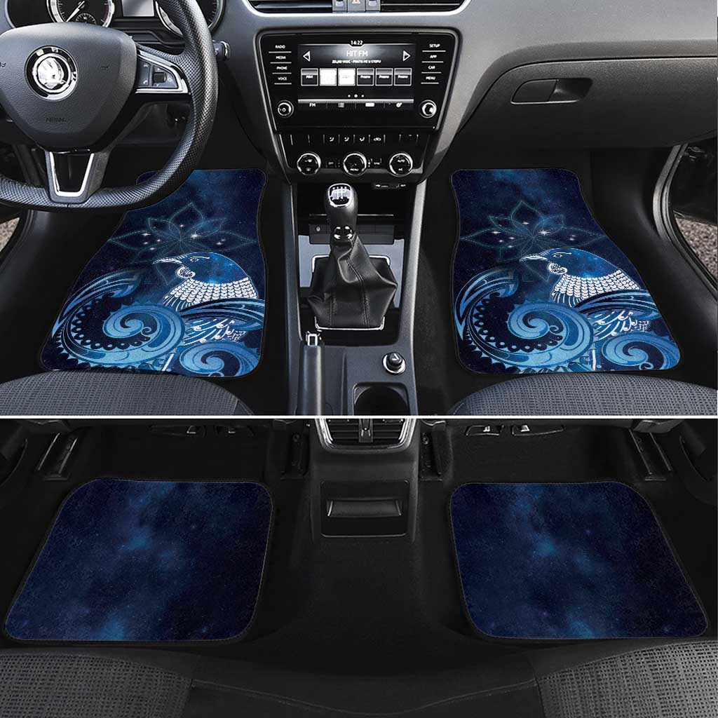 New Zealand Matariki Car Mats Maori Tui Bird Blue Galaxy