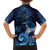 New Zealand Matariki Family Matching Off The Shoulder Long Sleeve Dress and Hawaiian Shirt Maori Tui Bird Blue Galaxy