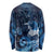 New Zealand Matariki Long Sleeve Shirt Maori Tui Bird Blue Galaxy