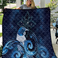 New Zealand Matariki Quilt Maori Tui Bird Blue Galaxy