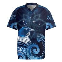 New Zealand Matariki Rugby Jersey Maori Tui Bird Blue Galaxy