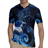 New Zealand Matariki Rugby Jersey Maori Tui Bird Blue Galaxy