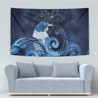 New Zealand Matariki Tapestry Maori Tui Bird Blue Galaxy