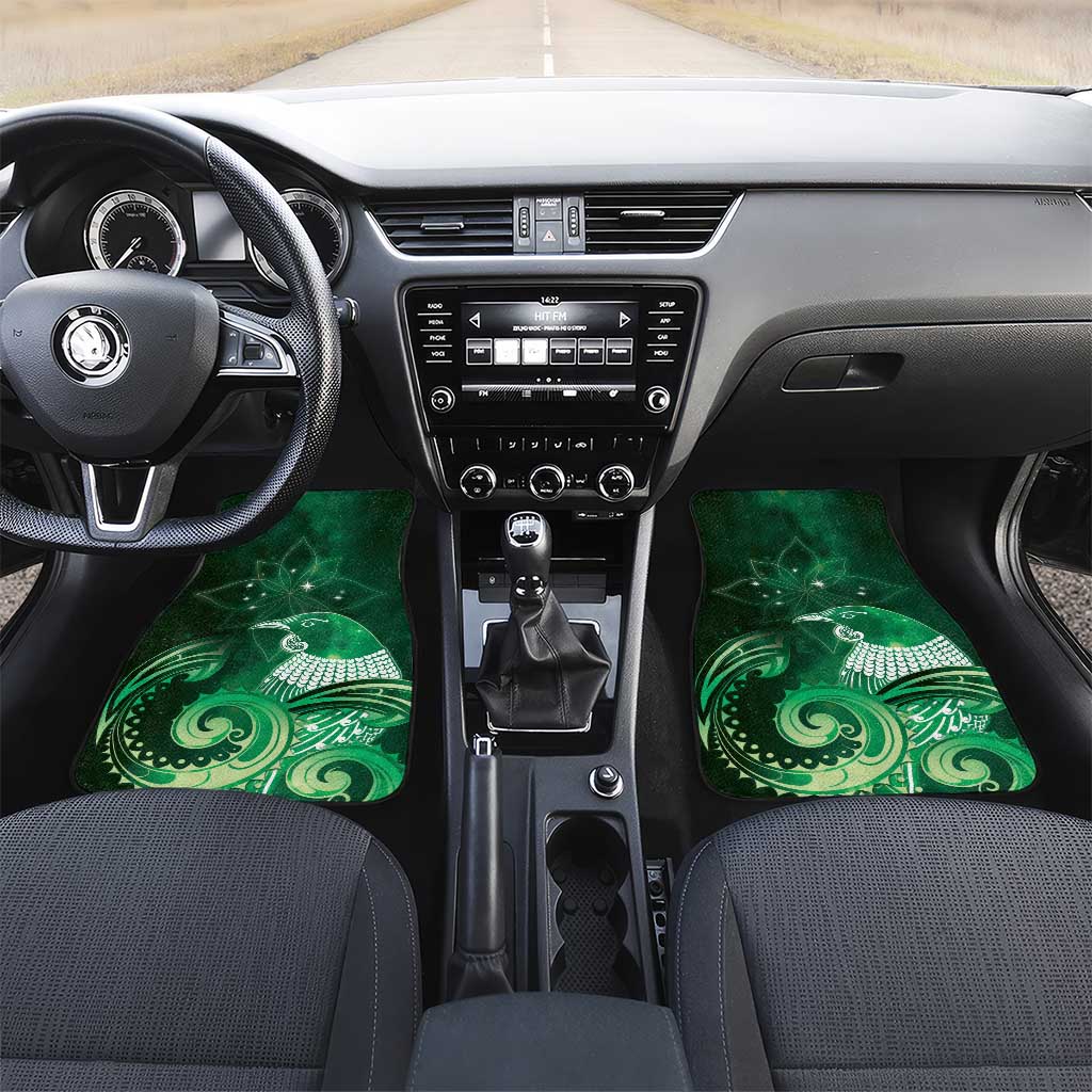 New Zealand Matariki Car Mats Maori Tui Bird Green Galaxy