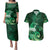 New Zealand Matariki Couples Matching Puletasi and Hawaiian Shirt Maori Tui Bird Green Galaxy