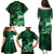 New Zealand Matariki Family Matching Puletasi and Hawaiian Shirt Maori Tui Bird Green Galaxy