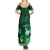 New Zealand Matariki Family Matching Summer Maxi Dress and Hawaiian Shirt Maori Tui Bird Green Galaxy