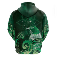 New Zealand Matariki Hoodie Maori Tui Bird Green Galaxy