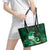 New Zealand Matariki Leather Tote Bag Maori Tui Bird Green Galaxy