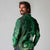 New Zealand Matariki Long Sleeve Polo Shirt Maori Tui Bird Green Galaxy