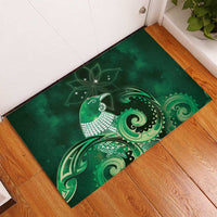 New Zealand Matariki Rubber Doormat Maori Tui Bird Green Galaxy