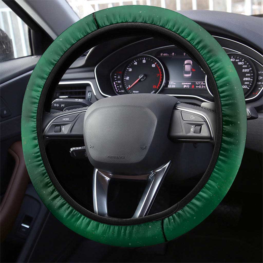 New Zealand Matariki Steering Wheel Cover Maori Tui Bird Green Galaxy