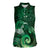 New Zealand Matariki Women Sleeveless Polo Shirt Maori Tui Bird Green Galaxy