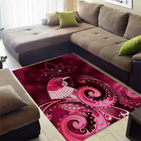 New Zealand Matariki Area Rug Maori Tui Bird Magenta Galaxy