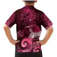 New Zealand Matariki Family Matching Mermaid Dress and Hawaiian Shirt Maori Tui Bird Magenta Galaxy
