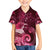 New Zealand Matariki Family Matching Off The Shoulder Long Sleeve Dress and Hawaiian Shirt Maori Tui Bird Magenta Galaxy