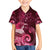 New Zealand Matariki Family Matching Off Shoulder Short Dress and Hawaiian Shirt Maori Tui Bird Magenta Galaxy