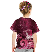 New Zealand Matariki Kid T Shirt Maori Tui Bird Magenta Galaxy