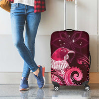 New Zealand Matariki Luggage Cover Maori Tui Bird Magenta Galaxy