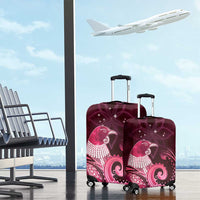 New Zealand Matariki Luggage Cover Maori Tui Bird Magenta Galaxy