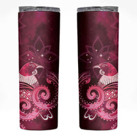 New Zealand Matariki Skinny Tumbler Maori Tui Bird Magenta Galaxy
