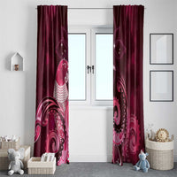 New Zealand Matariki Window Curtain Maori Tui Bird Magenta Galaxy
