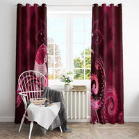 New Zealand Matariki Window Curtain Maori Tui Bird Magenta Galaxy