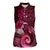 New Zealand Matariki Women Sleeveless Polo Shirt Maori Tui Bird Magenta Galaxy