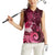 New Zealand Matariki Women Sleeveless Polo Shirt Maori Tui Bird Magenta Galaxy