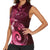 New Zealand Matariki Women Sleeveless Polo Shirt Maori Tui Bird Magenta Galaxy