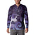 New Zealand Matariki Button Sweatshirt Maori Tui Bird Purple Galaxy