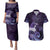 New Zealand Matariki Couples Matching Puletasi and Hawaiian Shirt Maori Tui Bird Purple Galaxy