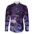 New Zealand Matariki Family Matching Puletasi and Hawaiian Shirt Maori Tui Bird Purple Galaxy