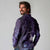 New Zealand Matariki Long Sleeve Polo Shirt Maori Tui Bird Purple Galaxy