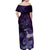 New Zealand Matariki Off Shoulder Maxi Dress Maori Tui Bird Purple Galaxy