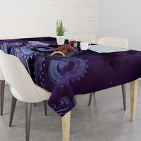New Zealand Matariki Tablecloth Maori Tui Bird Purple Galaxy