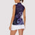 New Zealand Matariki Women Sleeveless Polo Shirt Maori Tui Bird Purple Galaxy
