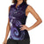 New Zealand Matariki Women Sleeveless Polo Shirt Maori Tui Bird Purple Galaxy