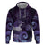 New Zealand Matariki Zip Hoodie Maori Tui Bird Purple Galaxy