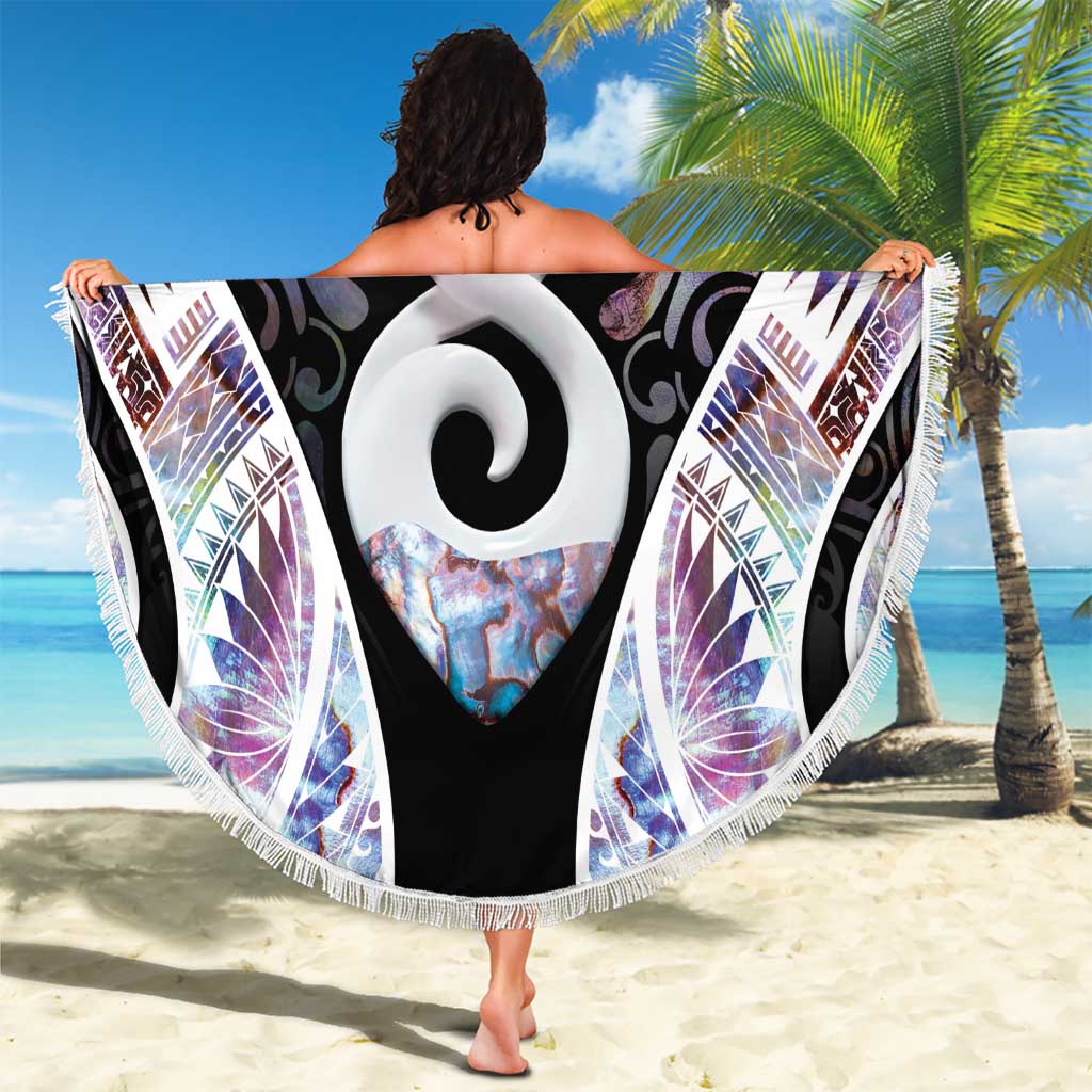 New Zealand Aotearoa Beach Blanket Pikorua Single Twist Pink Paua Shell