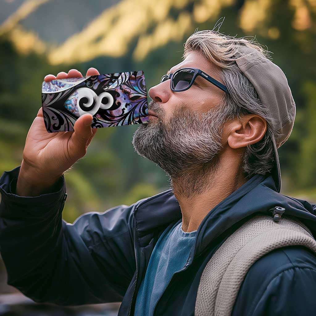 New Zealand Aotearoa 4 in 1 Can Cooler Tumbler Pikorua Single Twist Pink Paua Shell